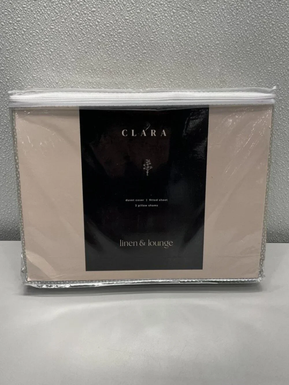 Linen & Lounge Clara Duvet Cover, Fitted Sheet, And 2 Pillow Shams Set Taupe